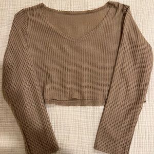 Brown cropped long sleeve